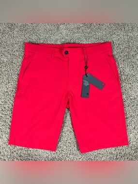 NWT GREYSON Mens 34Fit(36x10) Montauk Shorts Red Lupine Performance Golf Stretch
